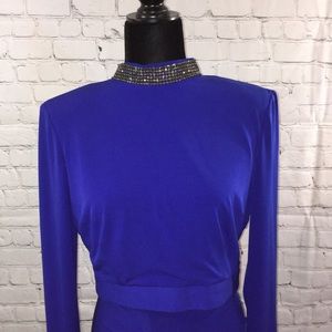 Issue Two-piece rhinestone mock neck dress